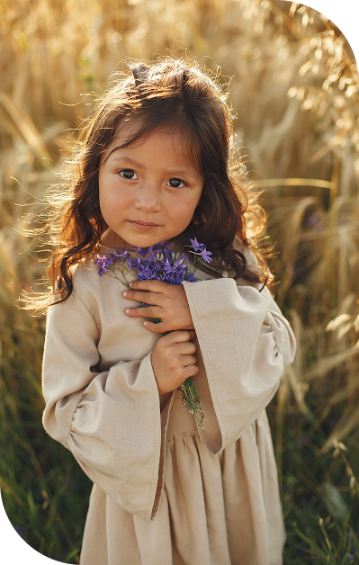 child-summer-field-little-girl-cute-brown-dress
